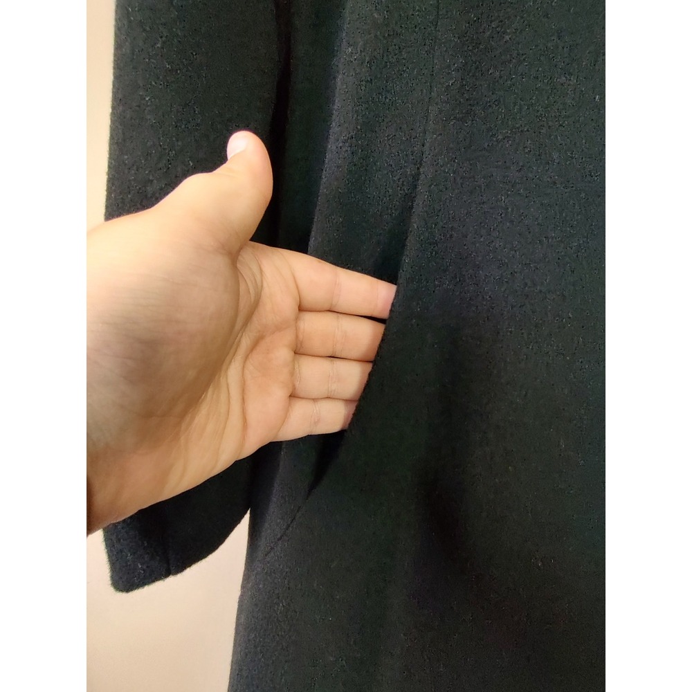 Talbots Black Wool Cashmere Blend Maxi Long Coat Made in USA Womens 12 Button - Picture 7 of 9